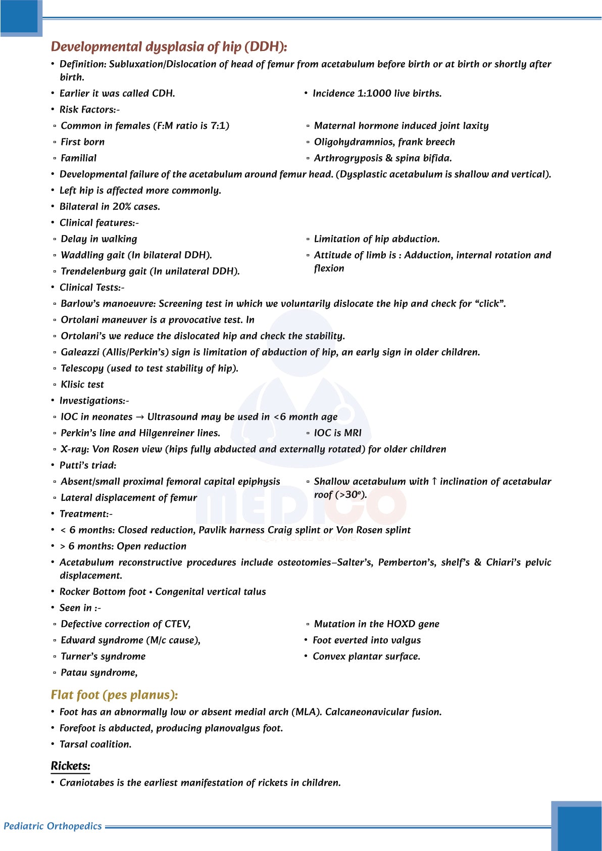 FMGE Modules: Orthopedics